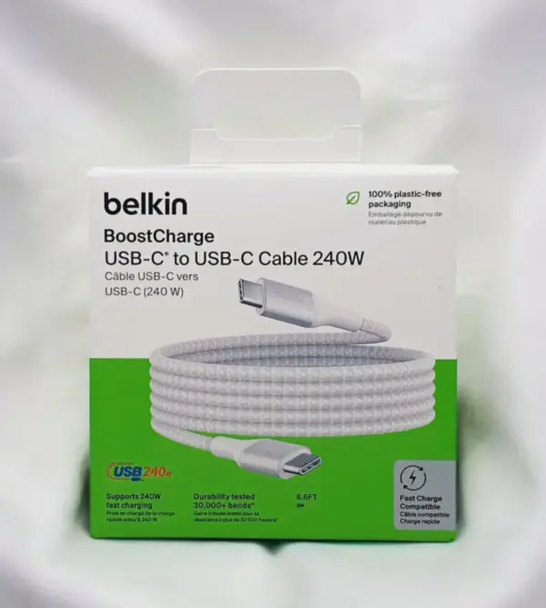 BELKIN BOOST CHARGE USB-C TO USB-C CABLE 240W | WHITE